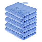Kuber Industries Hand Towel | Reusable Face Cleaning Towel | Baby Napkin | Hand-Face Towel with Ultra Soft-Super Absorbent Capability | Baby Towel | Skip Print | 30x40 cm | Pack of 5 | Blue